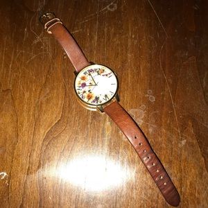 Olivia Burton brown/violet butterfly watch